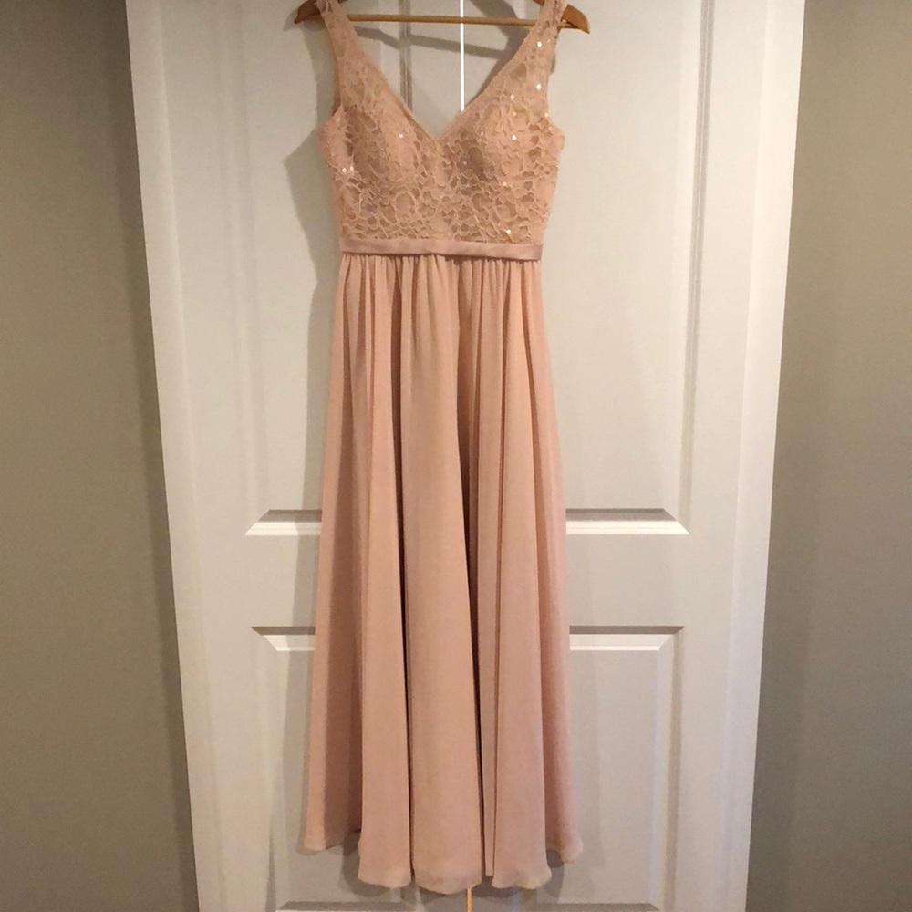 Blush pink bridesmaid dress. Worn once for 4 hrs.